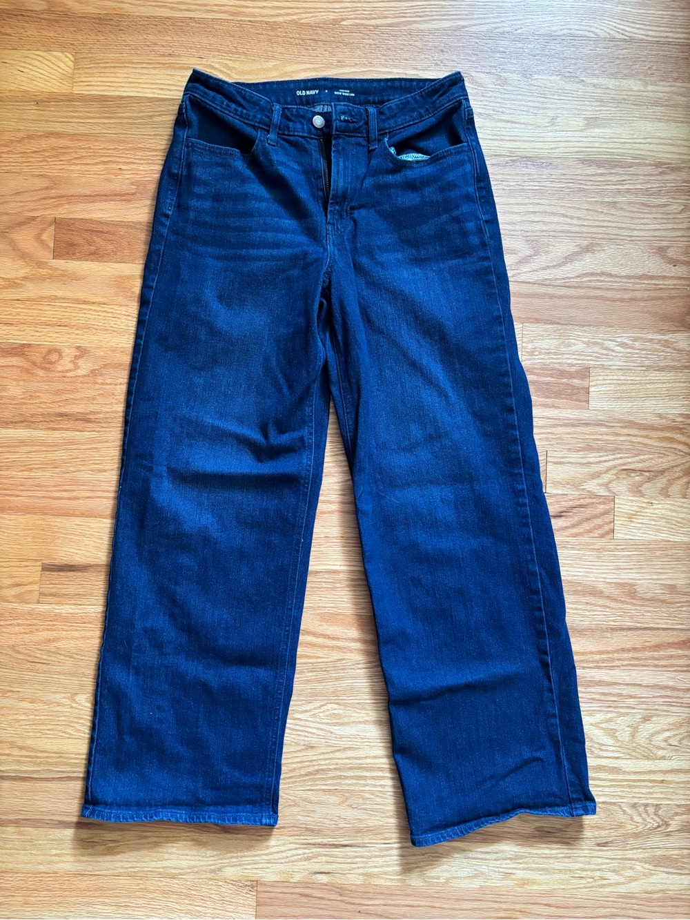 Old Navy Women's Dark Blue Wide-Leg, High Waist Jeans